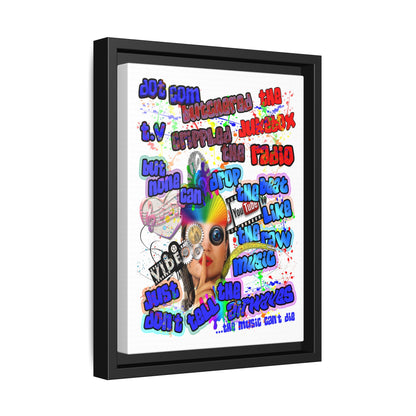 drop the beat - framed canvas art (white)