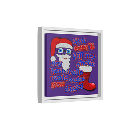 santa's shoes - framed canvas art (purple)