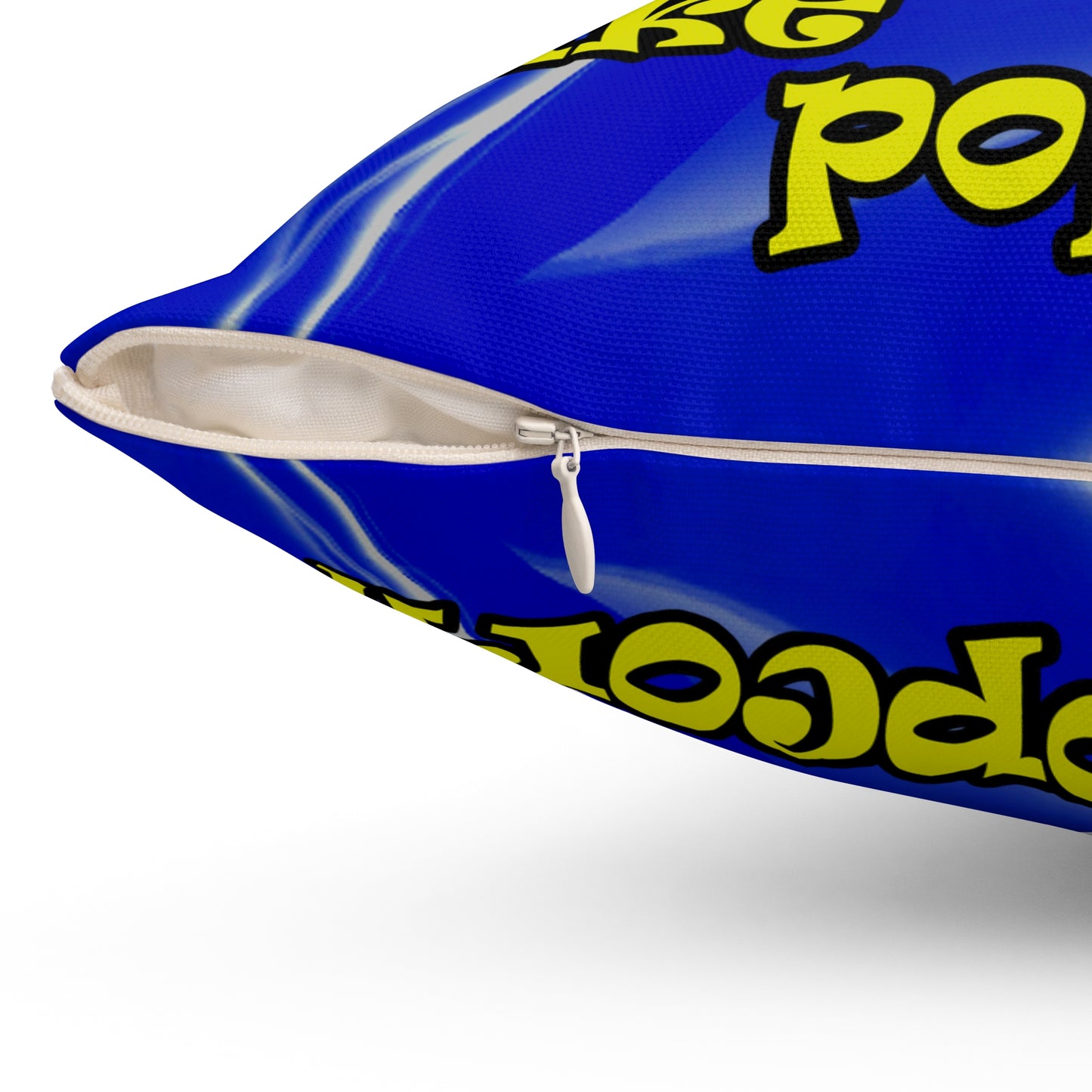 popping like popcorn - Spun Polyester Square Pillow - (blue-white wave)