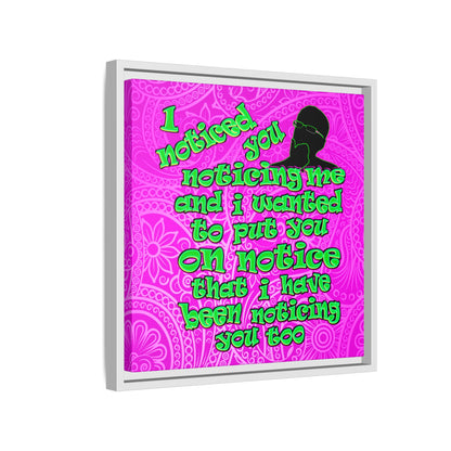 noticed you noticing - framed canvas art (pink swirl)