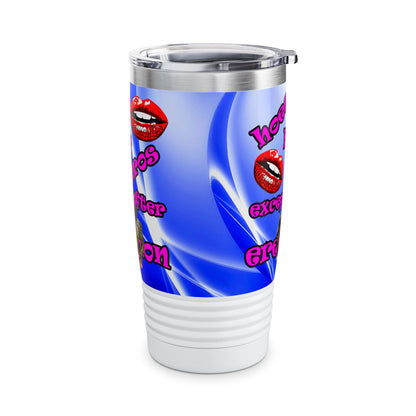 hoes b4 bros - Ringneck Tumbler, 20oz (blue-white wave)