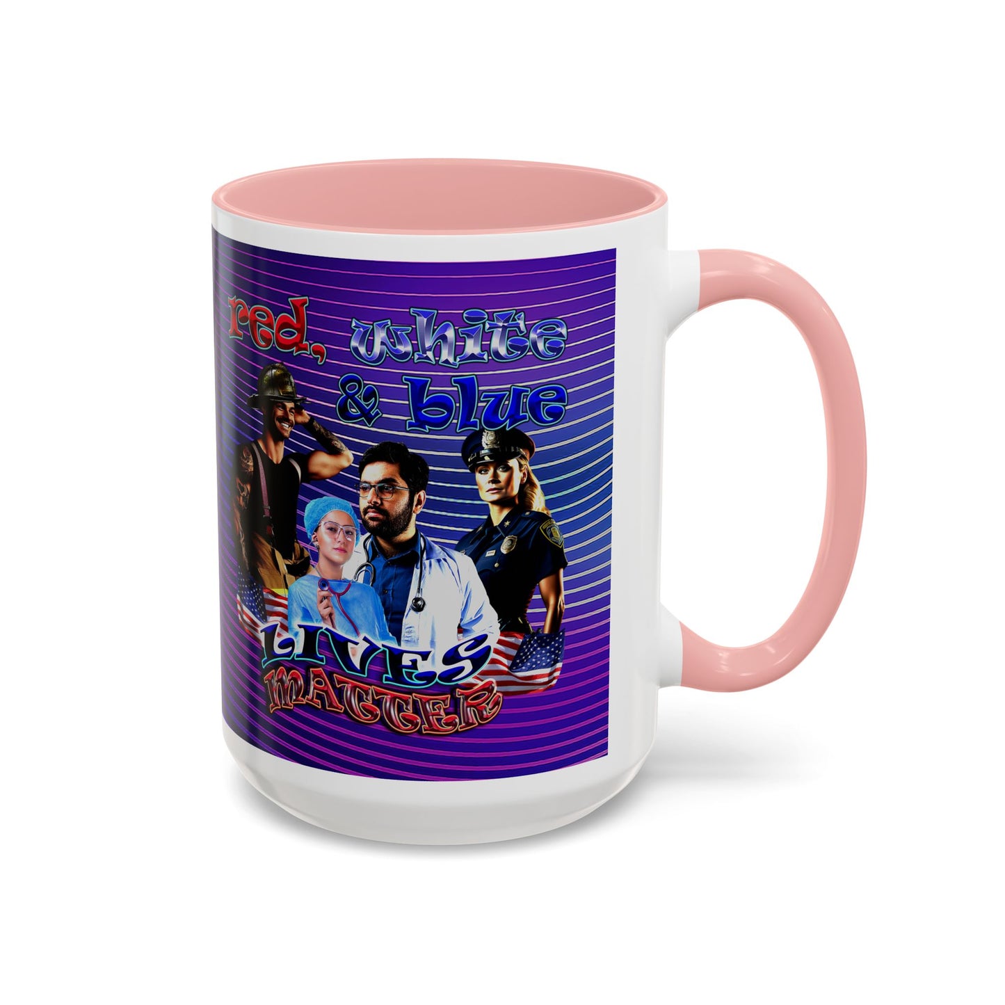 rw&b lives matter - Accent Mug (purple wave)