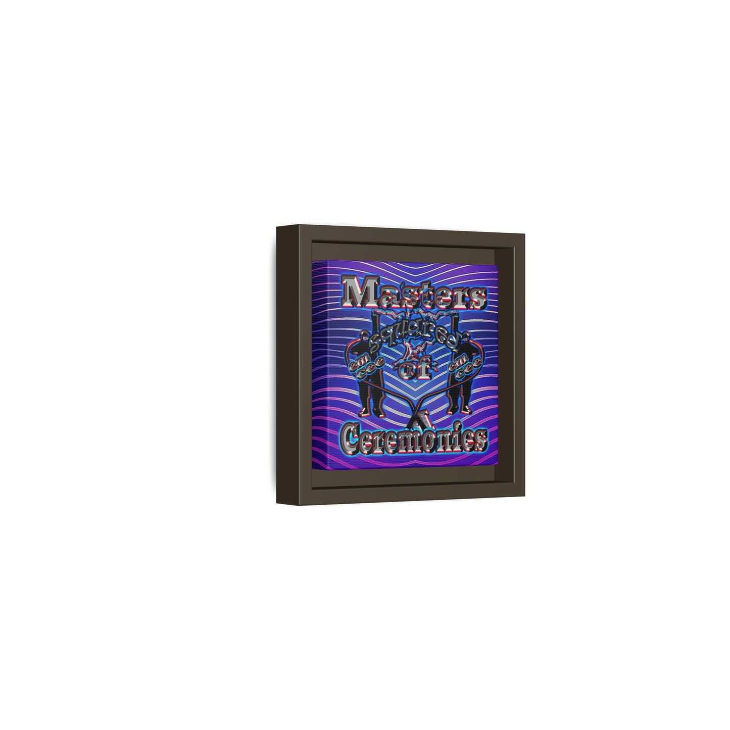 em cee squared - framed canvas art (purple wave)