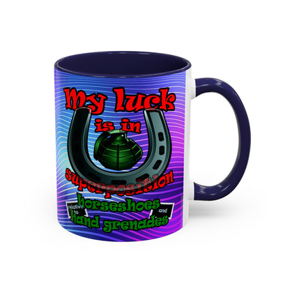 my luck - Accent Mug (purple wave)