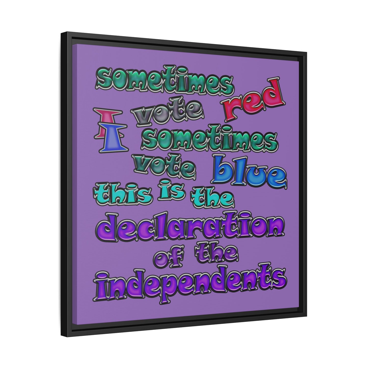 declaration of the independents - framed canvas art (light purple)