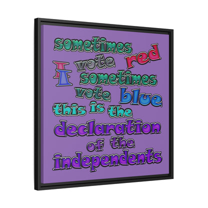 declaration of the independents - framed canvas art (light purple)