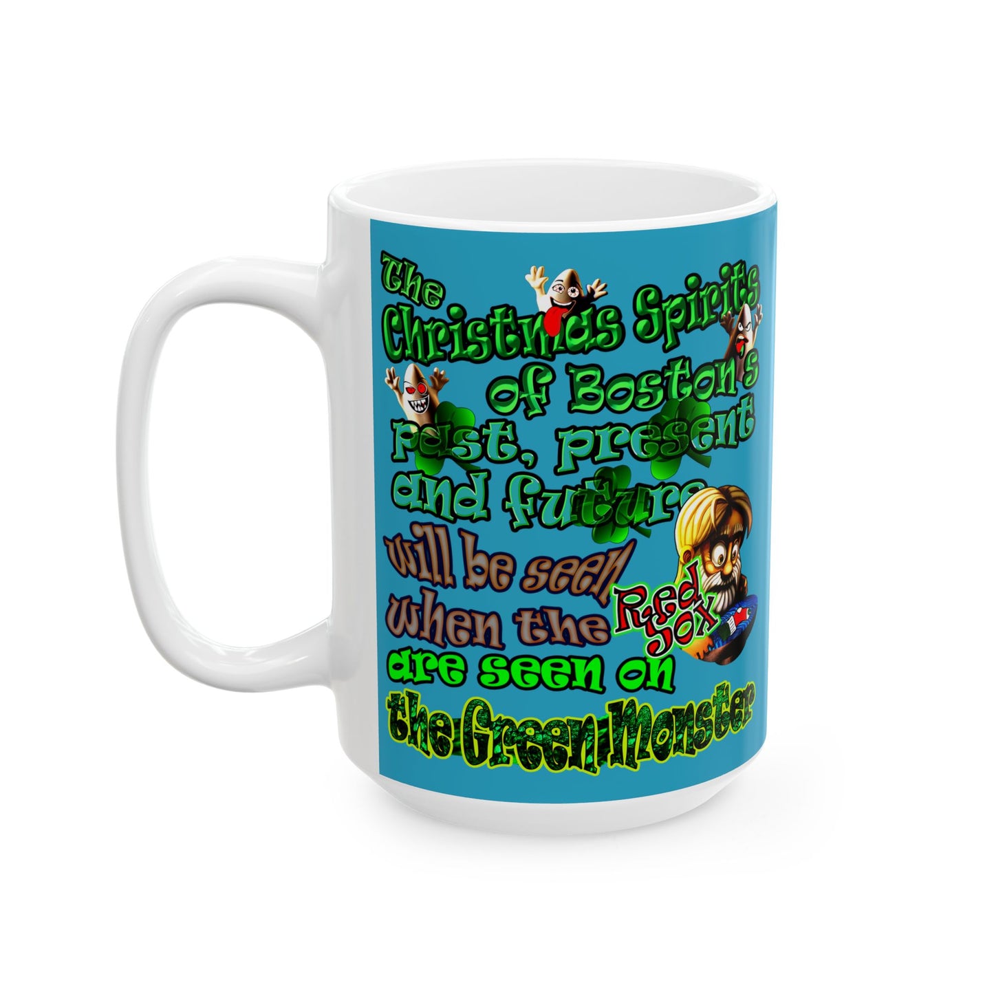 christmas spirits of boston - White Mug (turquoise)