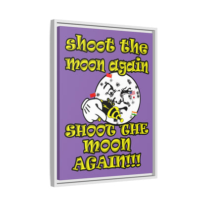 shoot the moon again - framed canvas art (light purple)