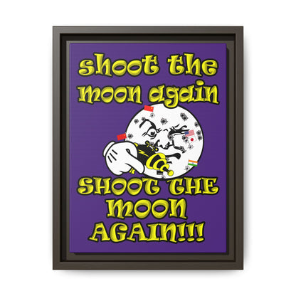 shoot the moon again - framed canvas art (purple)