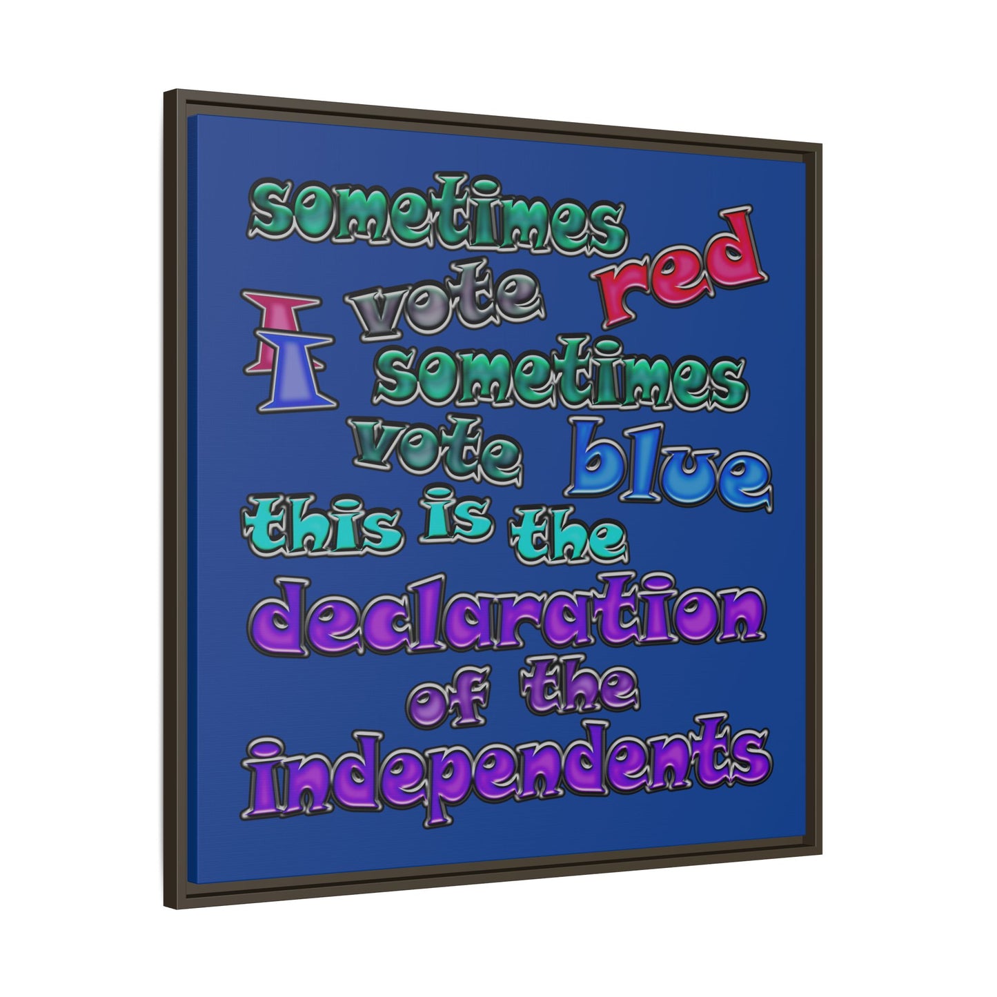 declaration of the independents - framed canvas art (dark blue)