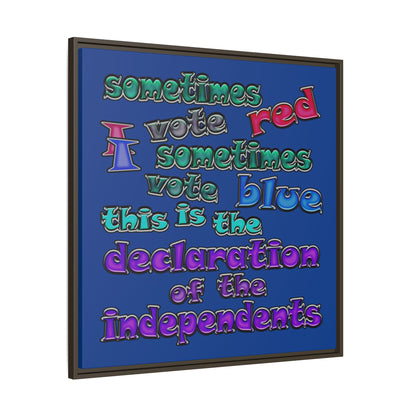 declaration of the independents - framed canvas art (dark blue)