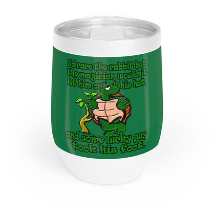 turtle race - Chill Wine Tumbler (dark green)