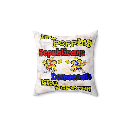 popping like popcorn - Faux Suede Square Pillow - (white marble)