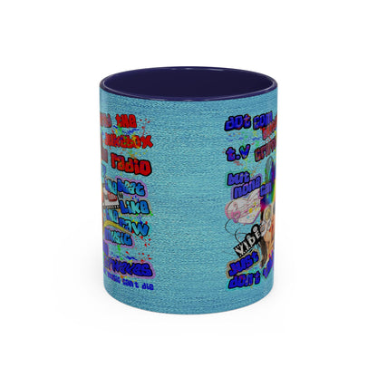 drop the beat - Accent Mug (faded blue)