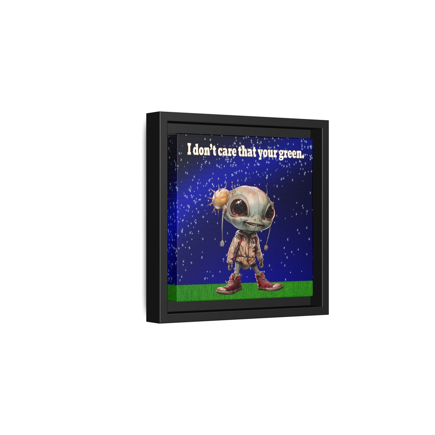 I don't care that your green - framed canvas art ('snoops' background)
