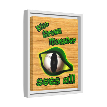 green monster - framed canvas art (butterscotch wood finish)