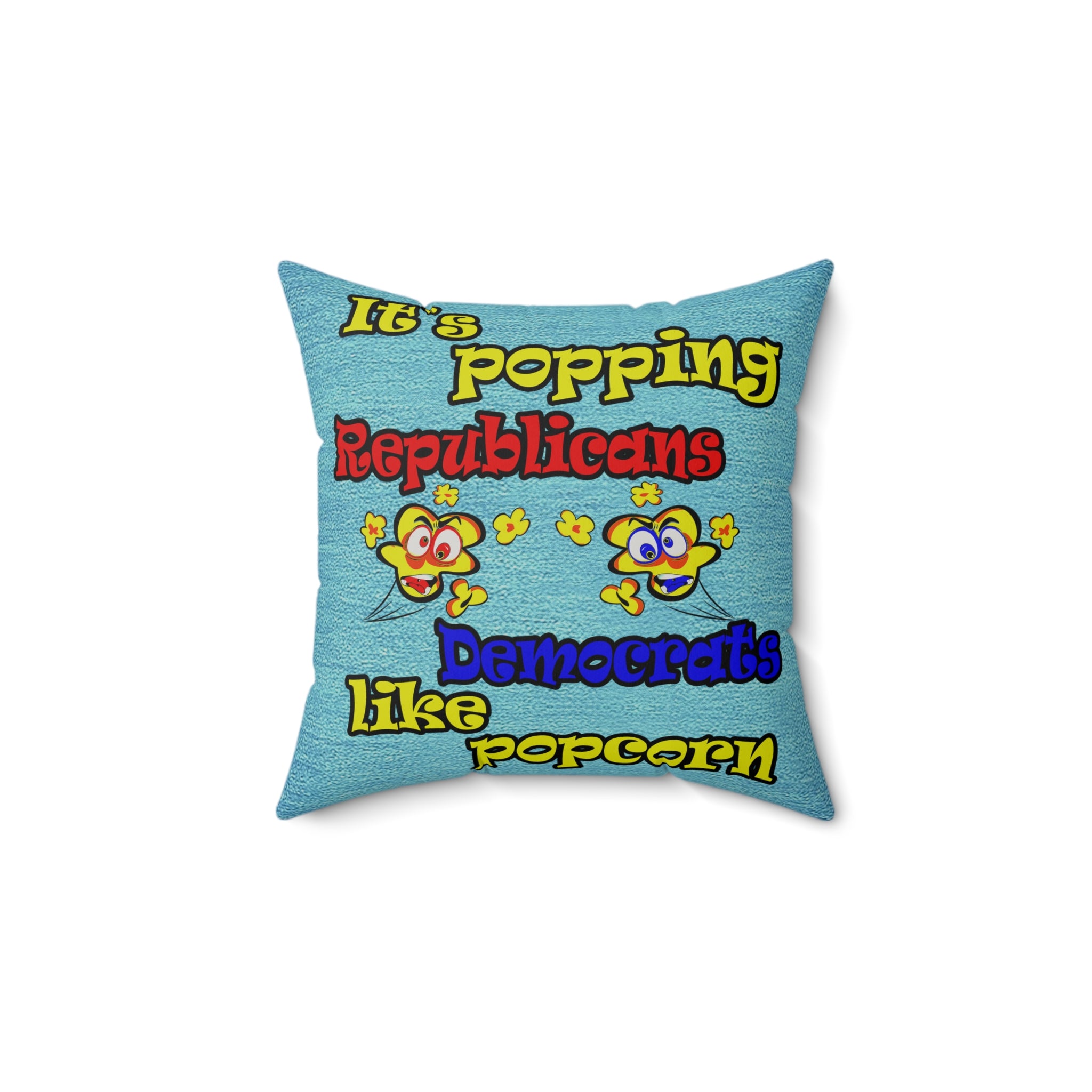 popping like popcorn - Faux Suede Square Pillow - (faded dark blue)