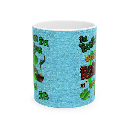 celtics logo - White Mug (faded blue)
