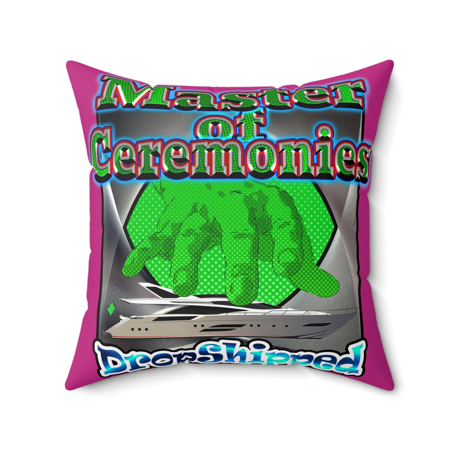 logo - Faux Suede Square Pillow - (pink)