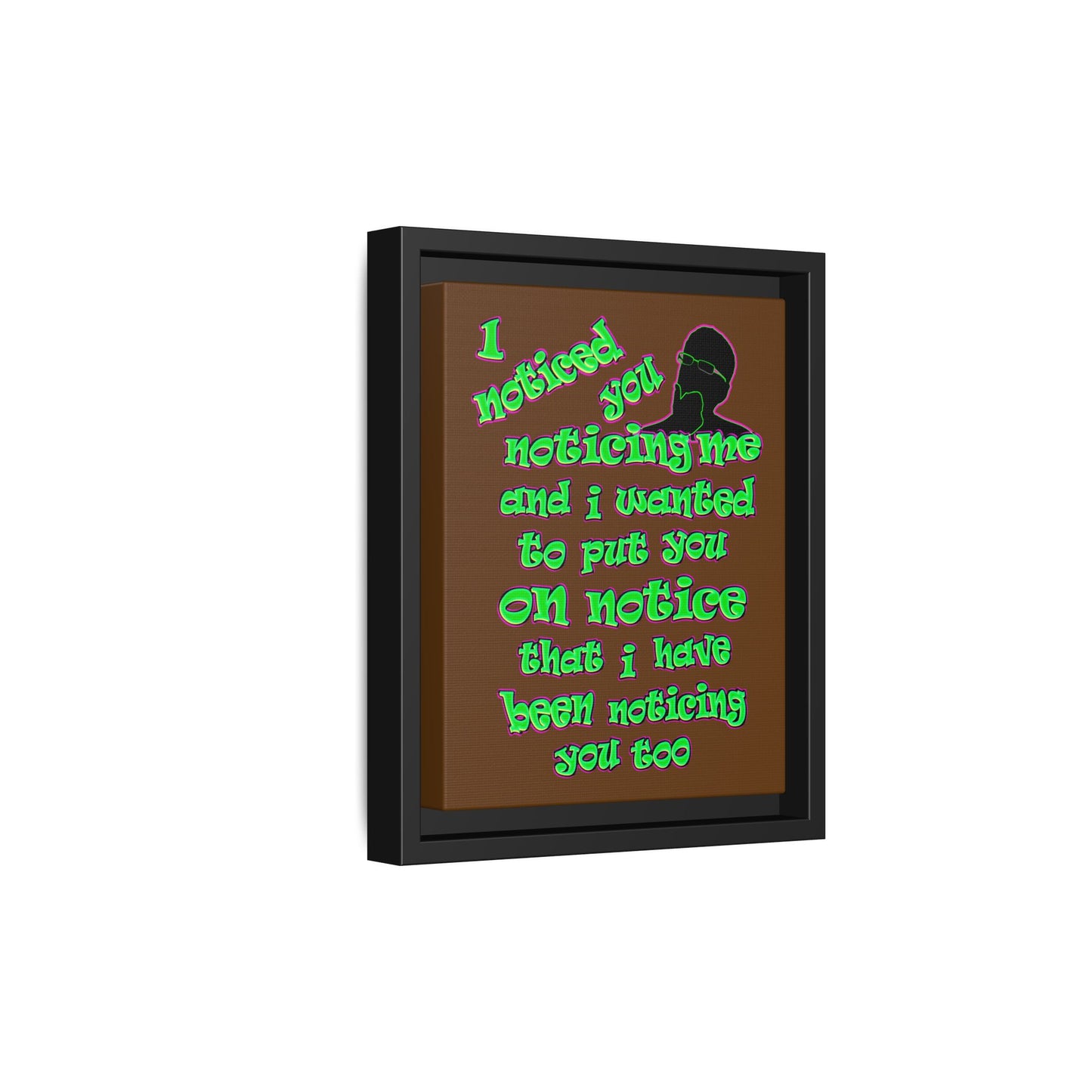 noticed you noticing - framed canvas art (brown)