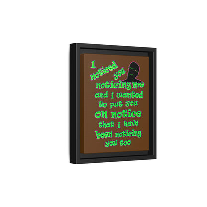 noticed you noticing - framed canvas art (brown)