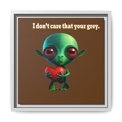 I don't care that your grey - framed canvas art (brown)