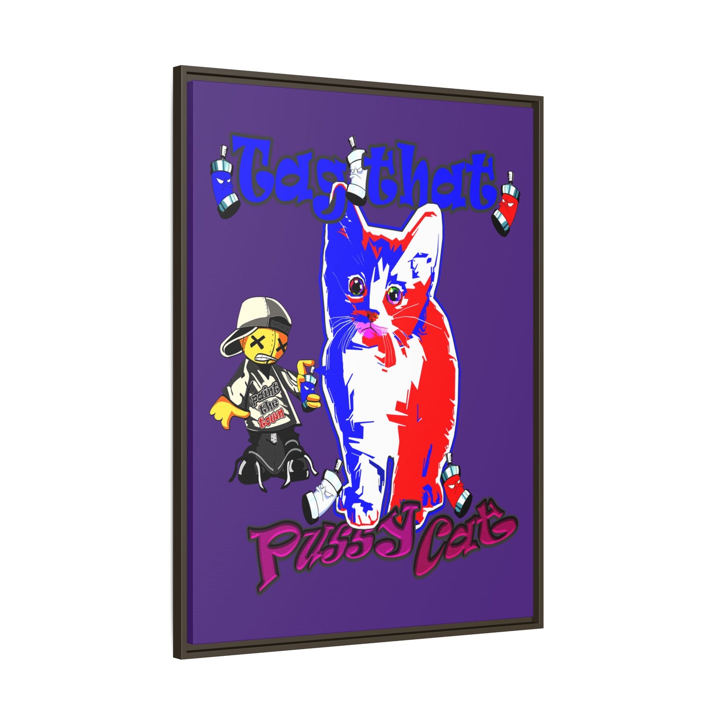 tag that - framed canvas art (purple)
