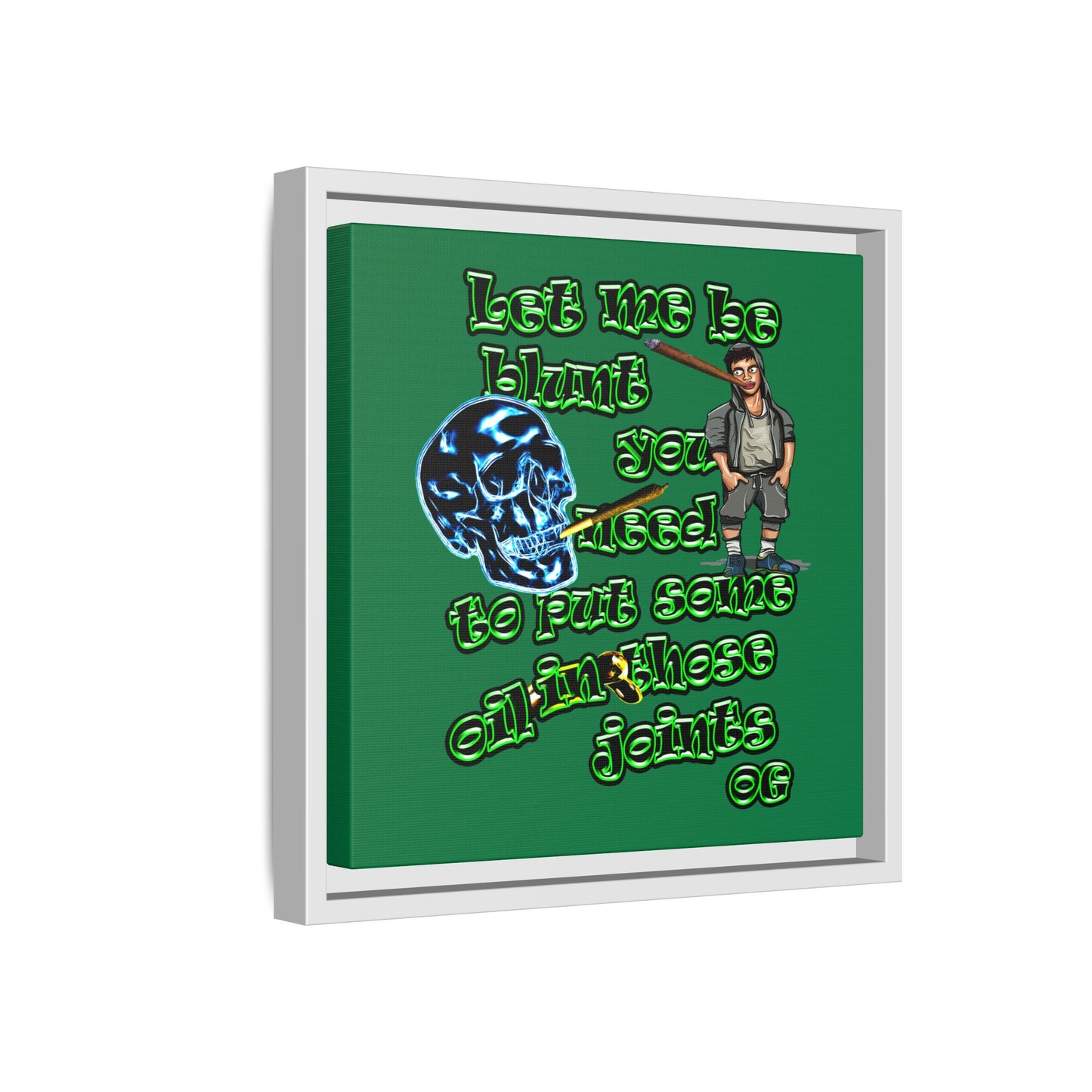 og - framed canvas art (dark green)