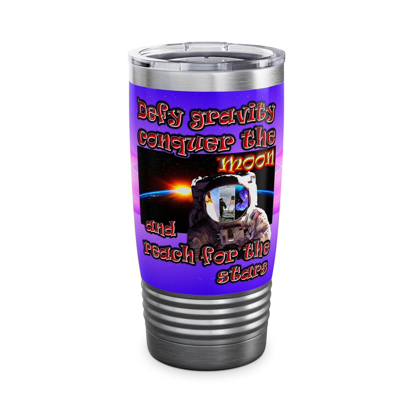 defy conquer reach - Ringneck Tumbler, 20oz (purple-pink wave)