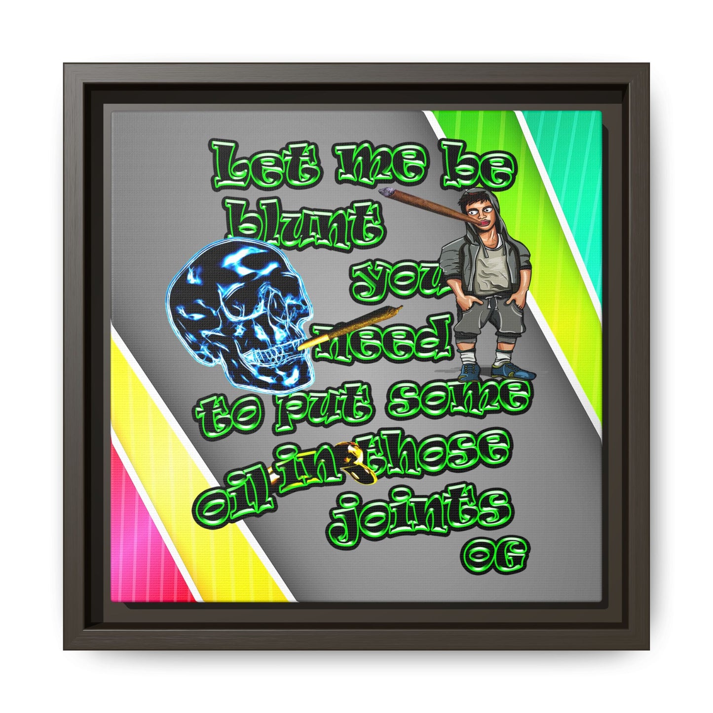 og - framed canvas art (rainbow split)