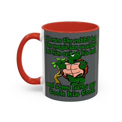 turtle race - Accent Mug (dark grey)