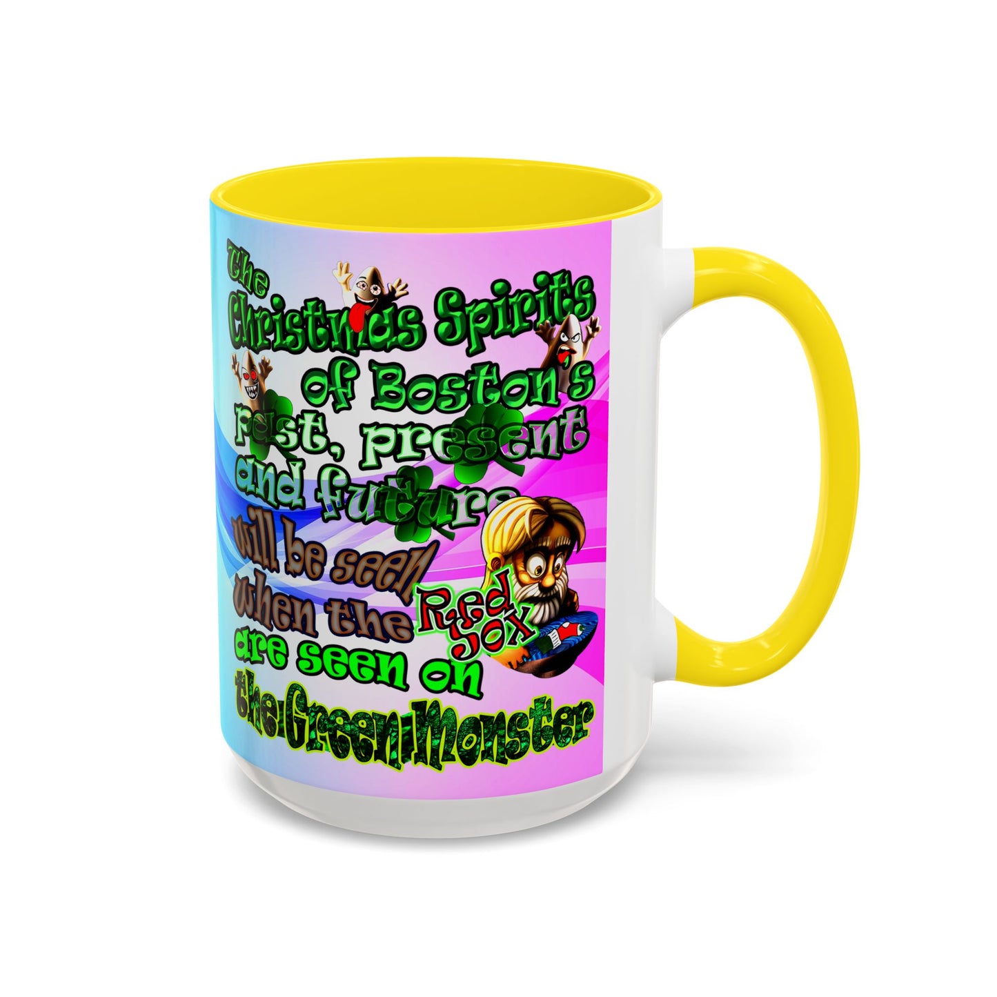 christmas spirits of boston - Accent Mug (light blue-pink wave)