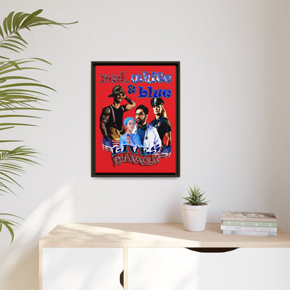 rw&b lives matter - framed canvas art (red)
