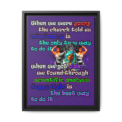doggystyle - framed canvas art (purple)