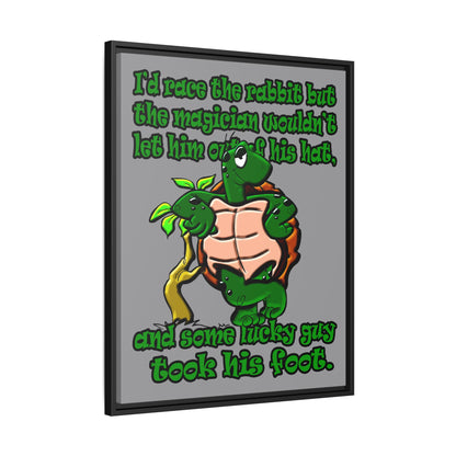 turtle race - framed canvas art (grey)
