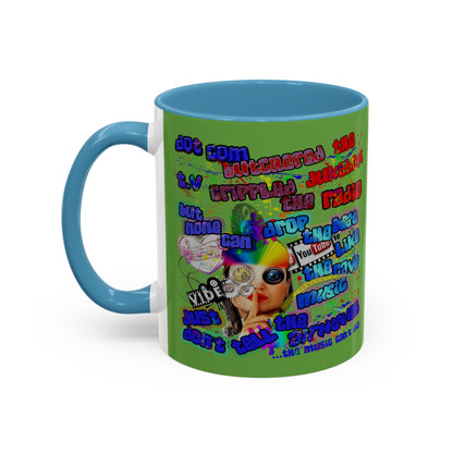 drop the beat - Accent Mug (green)