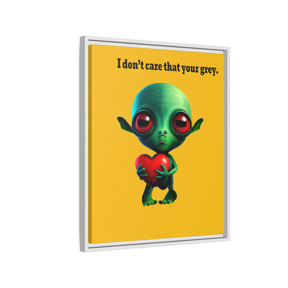 I don't care that your grey - framed canvas art (yellow)