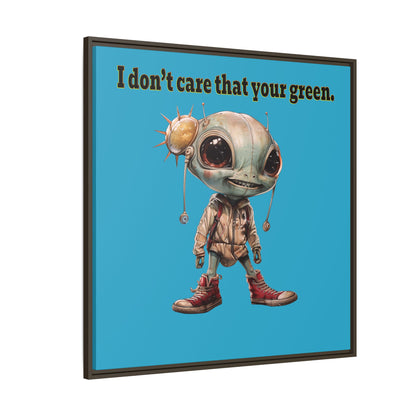 I don't care that your green - framed canvas art (turquoise)