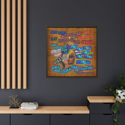drop the beat - framed canvas art (brown papyrus)