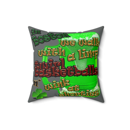 celtics logo - Faux Suede Square Pillow - (dark grey)