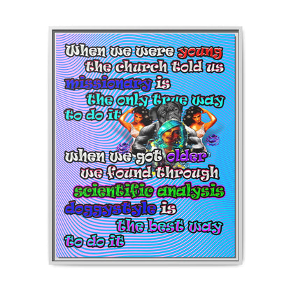doggystyle - framed canvas art (light blue-purple wave)