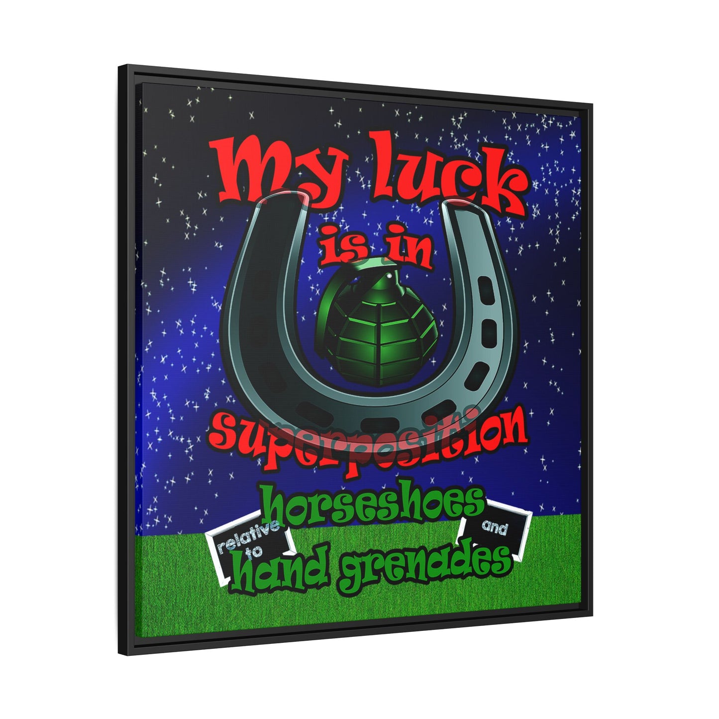 my luck - framed canvas art ('snoops' background)