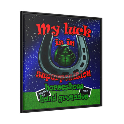 my luck - framed canvas art ('snoops' background)
