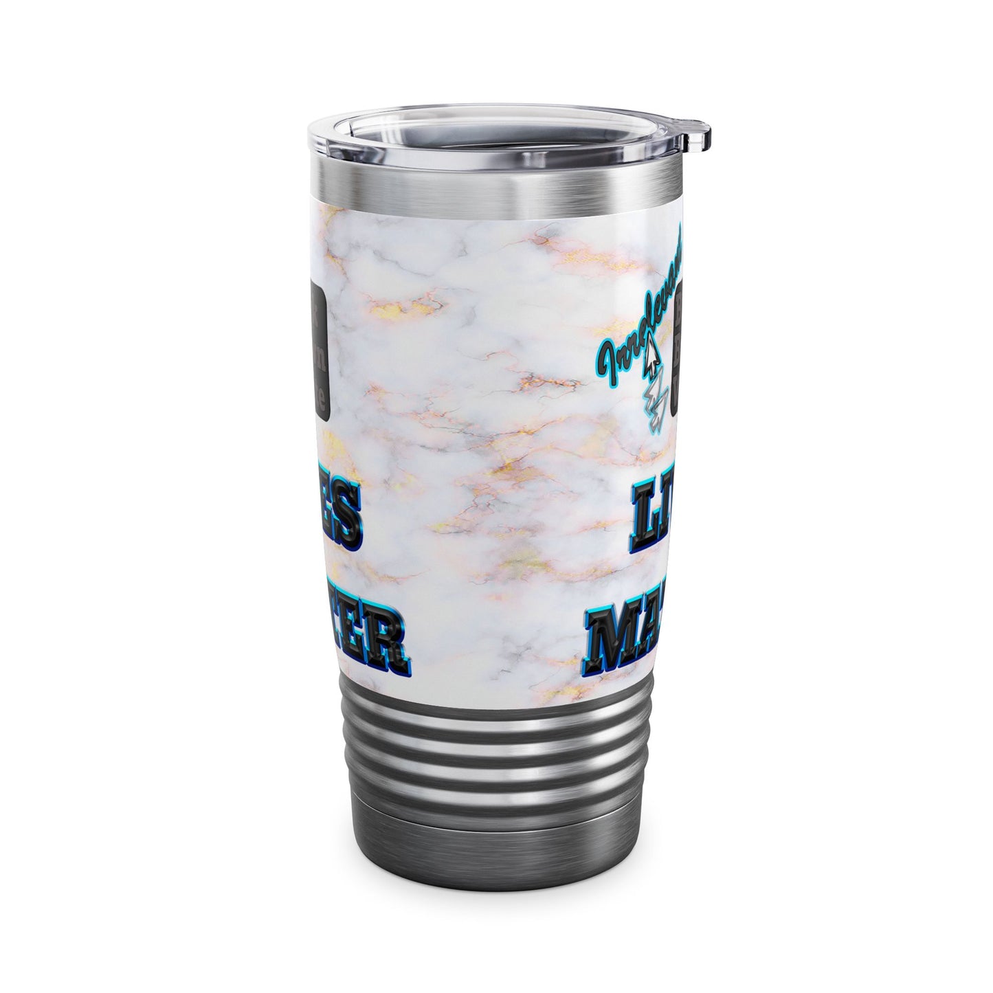 irrelevant - Ringneck Tumbler, 20oz (white marble)