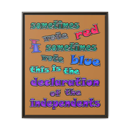 declaration of the independents - framed canvas art (light brown)