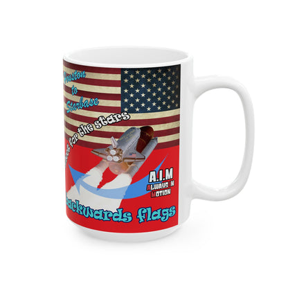shoot for the stars - White Mug (red)