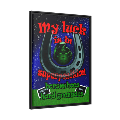 my luck - framed canvas art ('snoops' background)