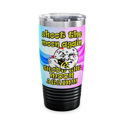 shoot the moon again - Ringneck Tumbler, 20oz (light blue-pink wave)