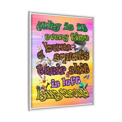 the bum's shit - framed canvas art (color blur)