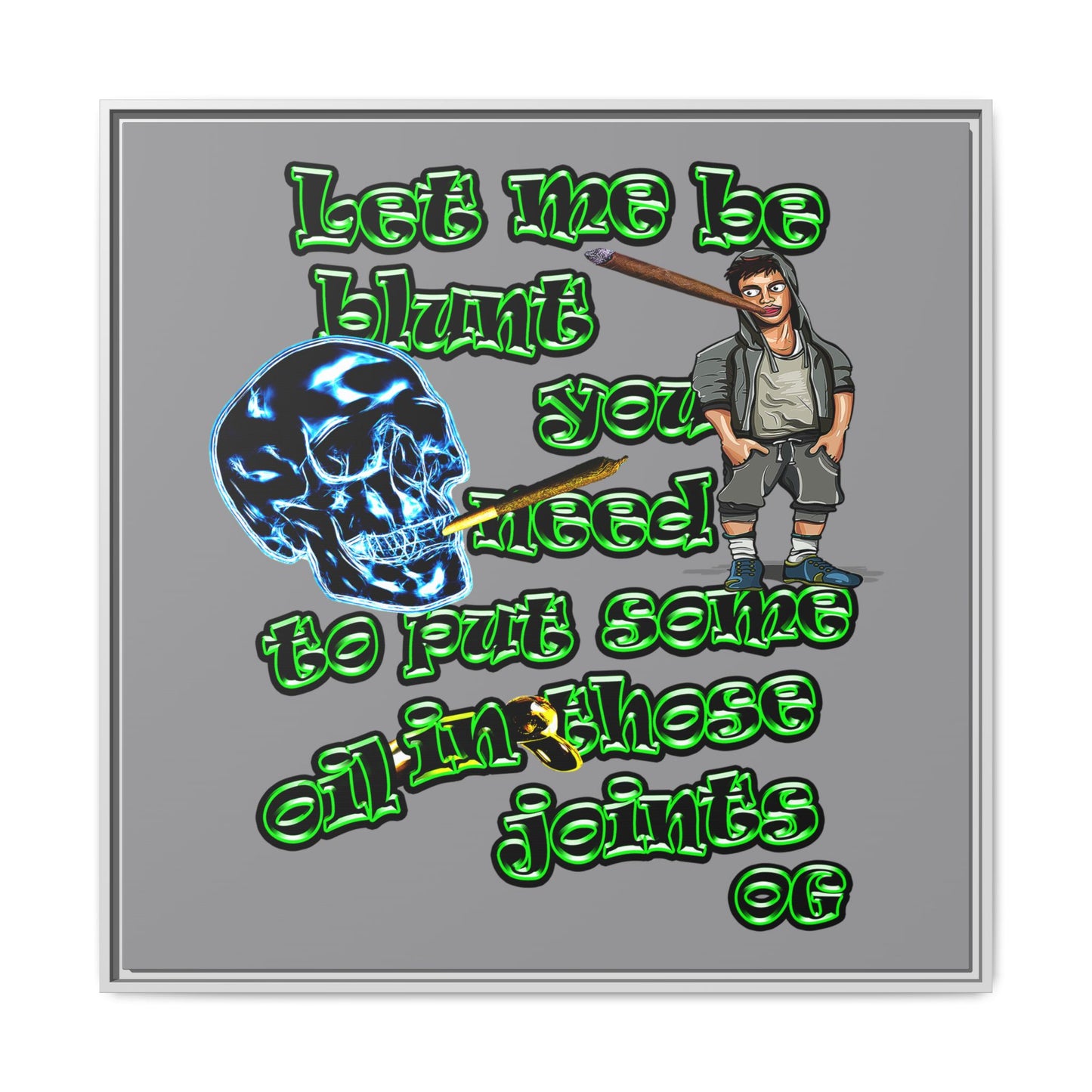 og - framed canvas art (grey)